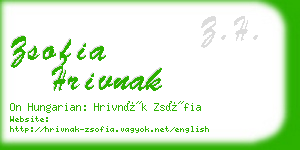 zsofia hrivnak business card